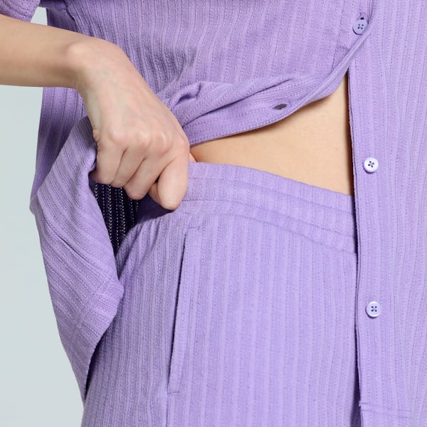 WARDROBE Essentials Women's Pointelle 4" Shorts, Lavender Alert, extralarge-IND
